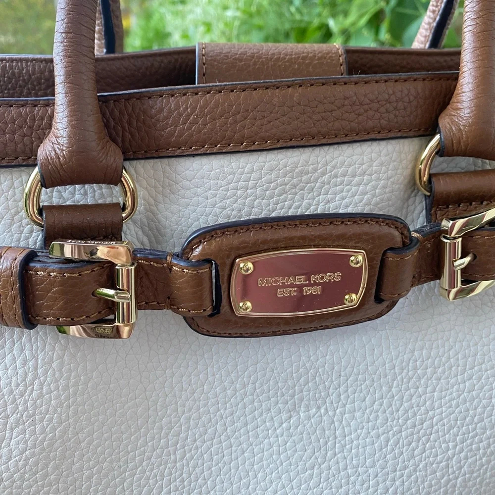 Michael Kors Tan and Cream Tote Bag